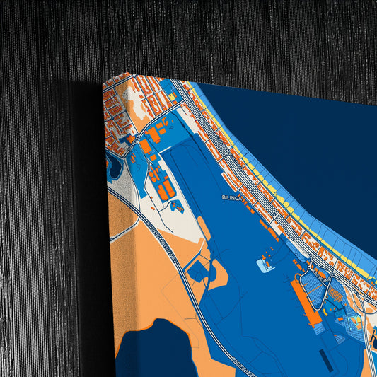 Gold Coast–Tweed Heads Australia Colorful City Map Canvas Print Detail
