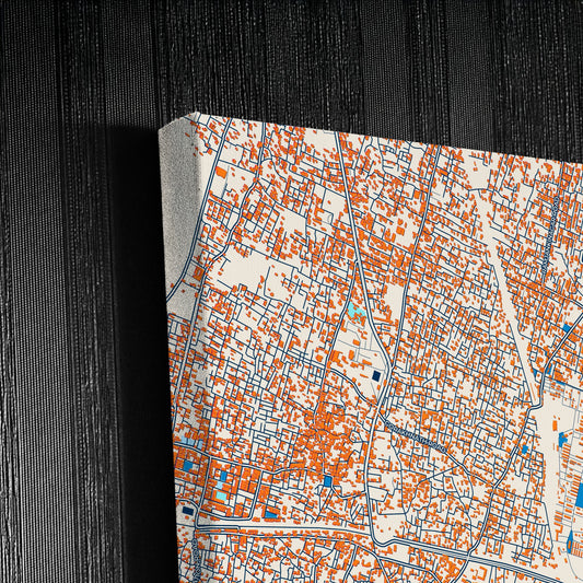 Gorakhpur India Colorful City Map Canvas Print Detail