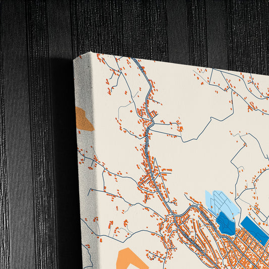 Горњи Милановац Serbia Colorful City Map Canvas Print Detail