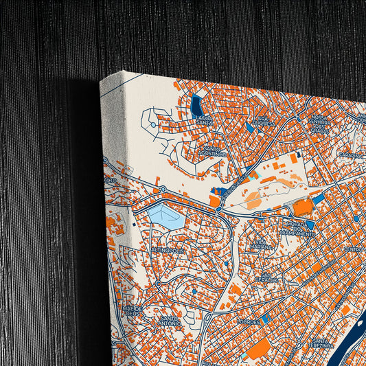 Governador Valadares Brazil Colorful City Map Canvas Print Detail