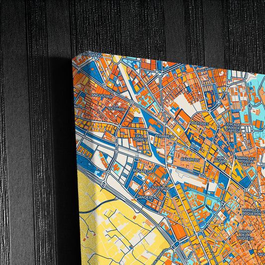 Granada Spain Colorful City Map Canvas Print Detail