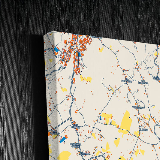 Granadilla De Abona Spain Colorful City Map Canvas Print Detail
