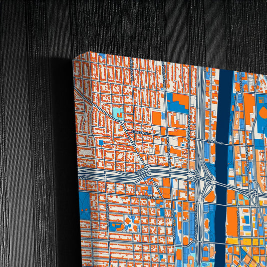 Grand Rapids Michigan Colorful City Map Canvas Print Detail