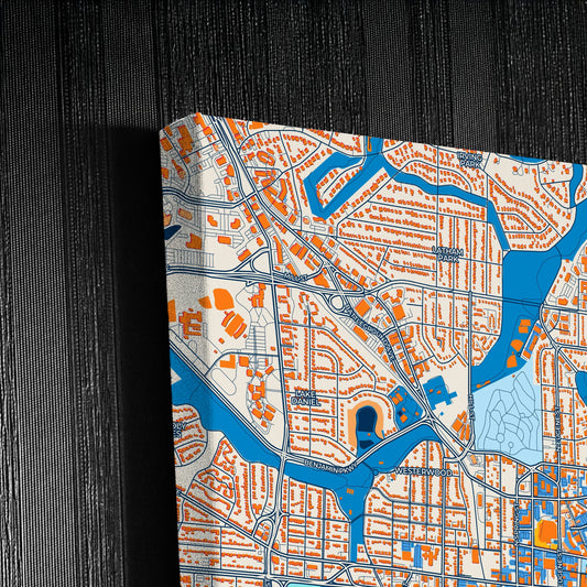 Greensboro North Carolina Colorful City Map Canvas Print Detail