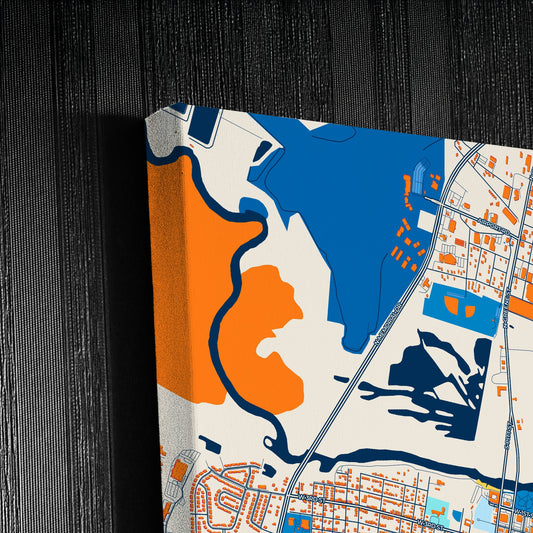 Greenville North Carolina Colorful City Map Canvas Print Detail