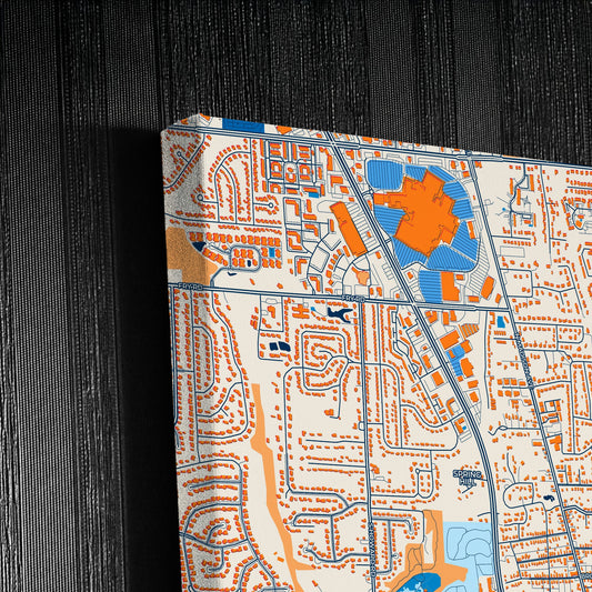 Greenwood Indiana Colorful City Map Canvas Print Detail