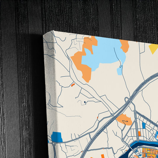Groa De Murviedro Spain Colorful City Map Canvas Print Detail