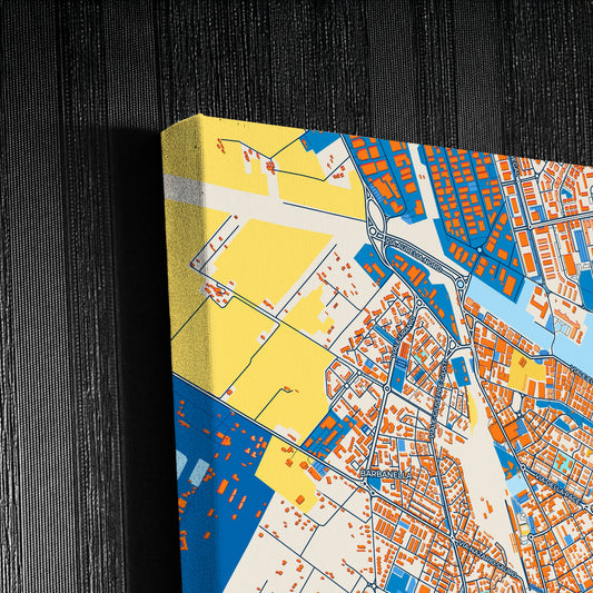 Grosseto Italy Colorful City Map Canvas Print Detail