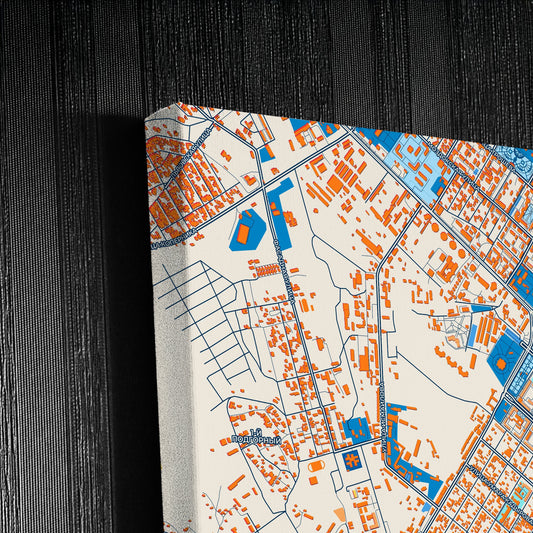 Грозный Russia Colorful City Map Canvas Print Detail