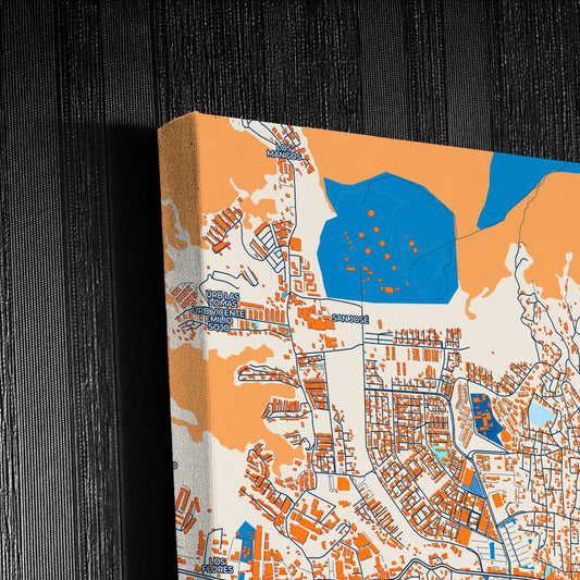 Guatire Venezuela Colorful City Map Canvas Print Detail