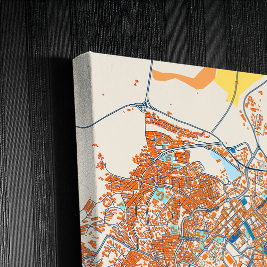 Guelma Algeria Colorful City Map Canvas Print Detail