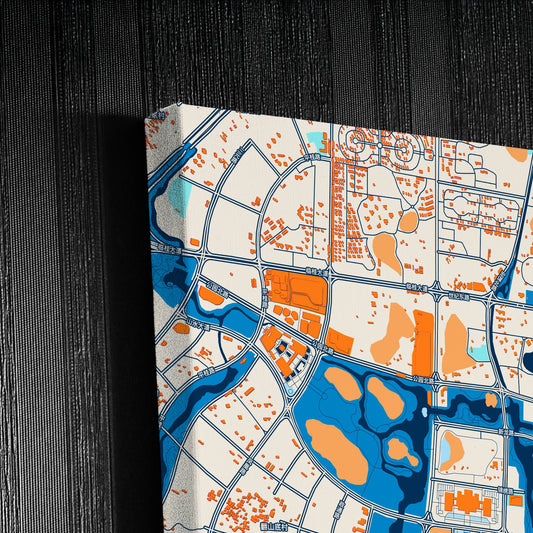 Guilin China Colorful City Map Canvas Print Detail