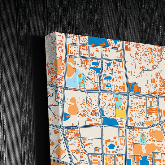 Guiyang China Colorful City Map Canvas Print Detail