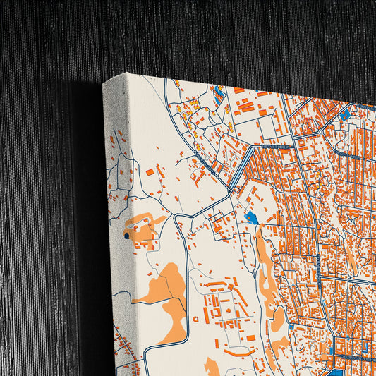 Gyumri Armenia Colorful City Map Canvas Print Detail