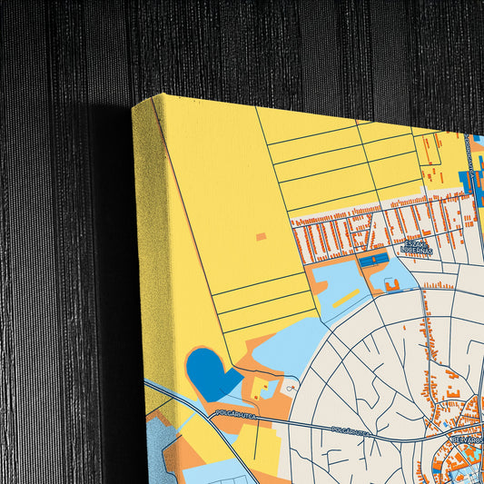 Hajdúböszörmény Hungary Colorful City Map Canvas Print Detail