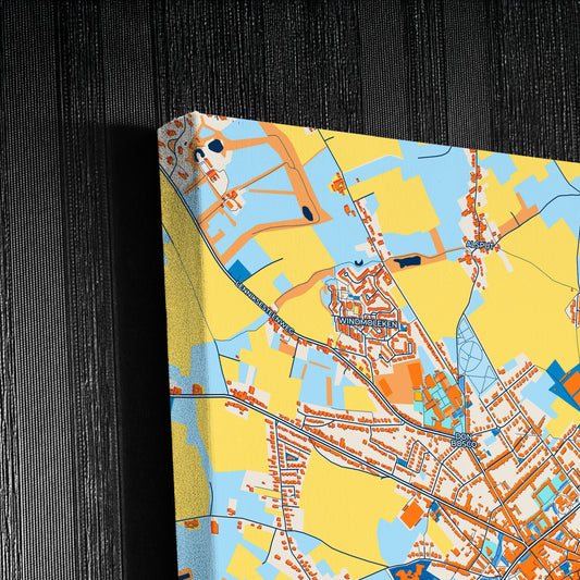 Halle Belgium Colorful City Map Canvas Print Detail