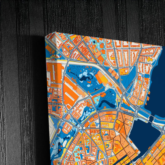 Hamburg Germany Colorful City Map Canvas Print Detail