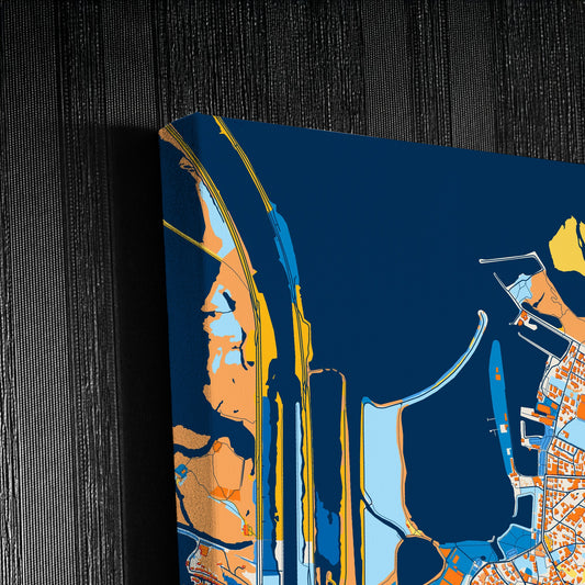 Hard Austria Colorful City Map Canvas Print Detail