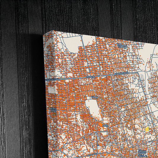 Hargeysa Somalia Colorful City Map Canvas Print Detail