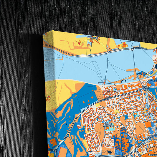 Harlow England Colorful City Map Canvas Print Detail