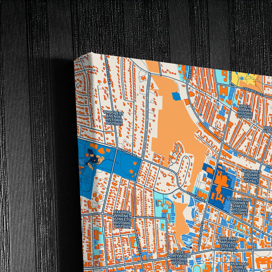 Hartford Connecticut Colorful City Map Canvas Print Detail
