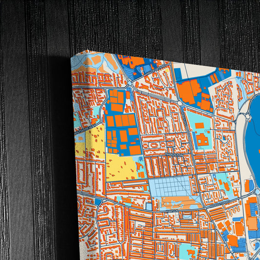 Hartlepool England Colorful City Map Canvas Print Detail
