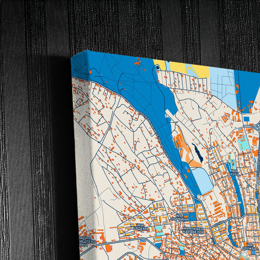 Хасково Bulgaria Colorful City Map Canvas Print Detail