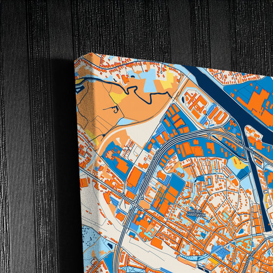 Hasselt Belgium Colorful City Map Canvas Print Detail