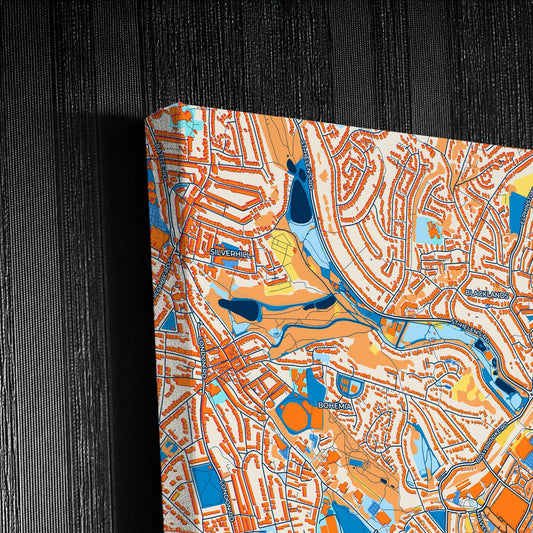 Hastings England Colorful City Map Canvas Print Detail