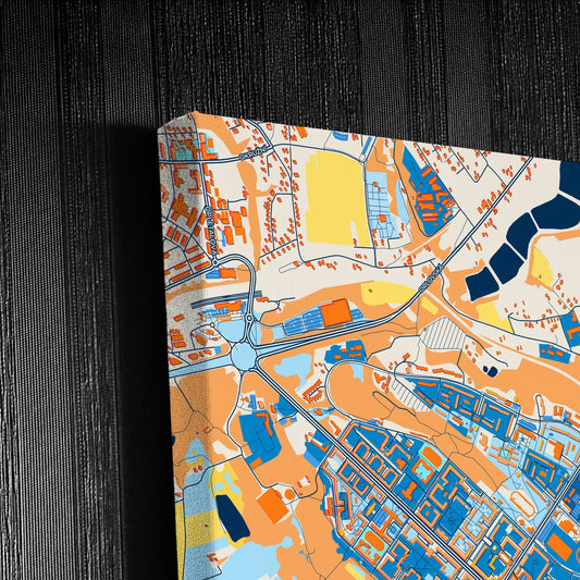 Havířov Czechia Colorful City Map Canvas Print Detail