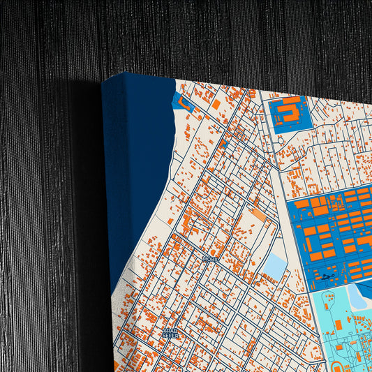 Hawassa Ethiopia Colorful City Map Canvas Print Detail