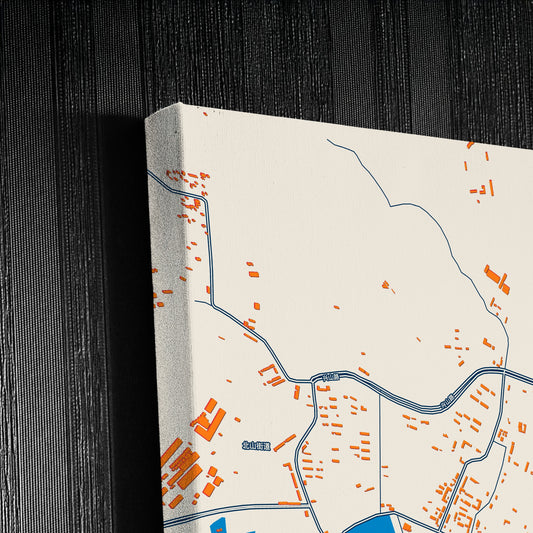 Hegang China Colorful City Map Canvas Print Detail