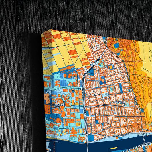 Heidelberg Germany Colorful City Map Canvas Print Detail