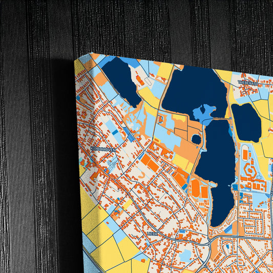 Heinsberg Germany Colorful City Map Canvas Print Detail