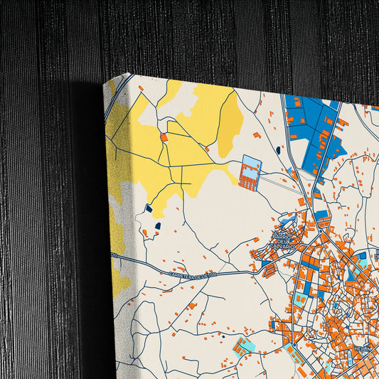Hellín Spain Colorful City Map Canvas Print Detail