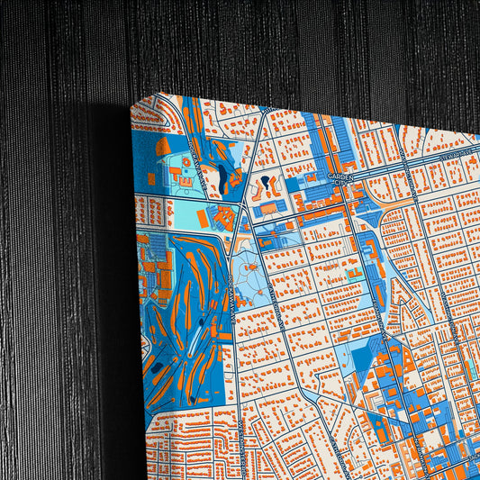 Hempstead New York Colorful City Map Canvas Print Detail