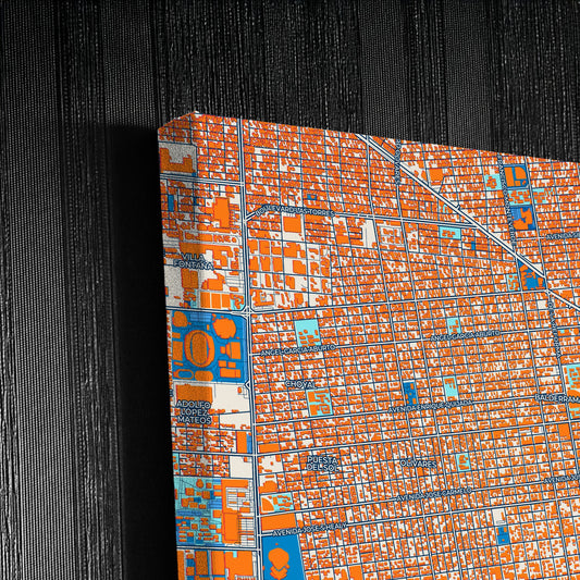 Hermosillo Mexico Colorful City Map Canvas Print Detail