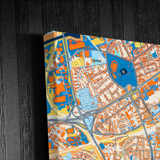 Herne Germany Colorful City Map Canvas Print Detail