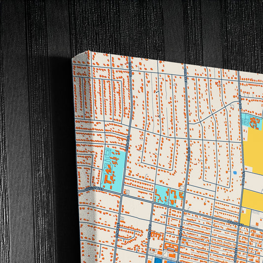 Hesperia California Colorful City Map Canvas Print Detail