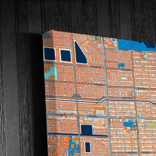 Hialeah Florida Colorful City Map Canvas Print Detail