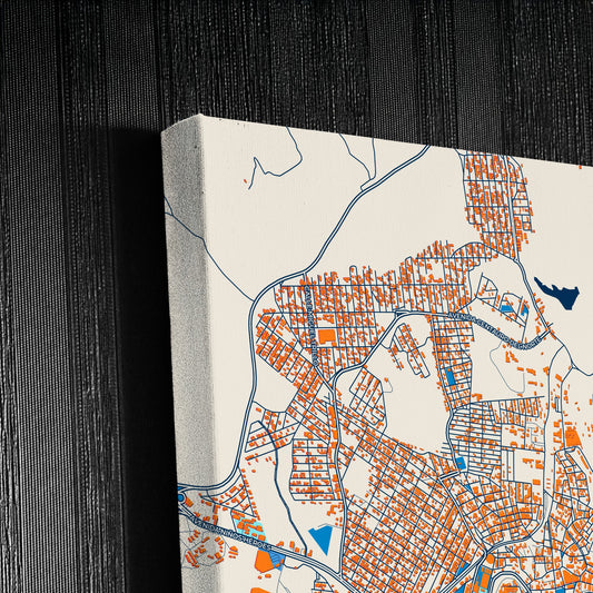 Hidalgo Del Parral Mexico Colorful City Map Canvas Print Detail