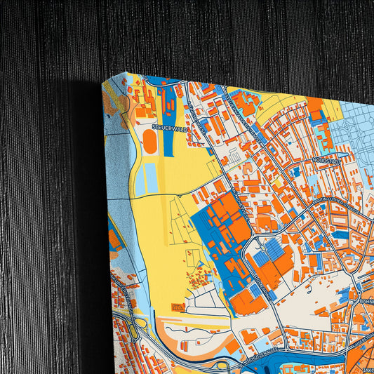 Hildesheim Germany Colorful City Map Canvas Print Detail