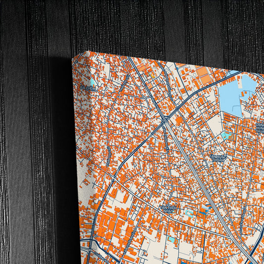 Ho Chi Minh City Vietnam Colorful City Map Canvas Print Detail