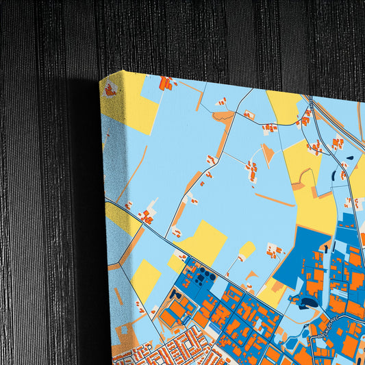 Hofvantwente Netherlands Colorful City Map Canvas Print Detail
