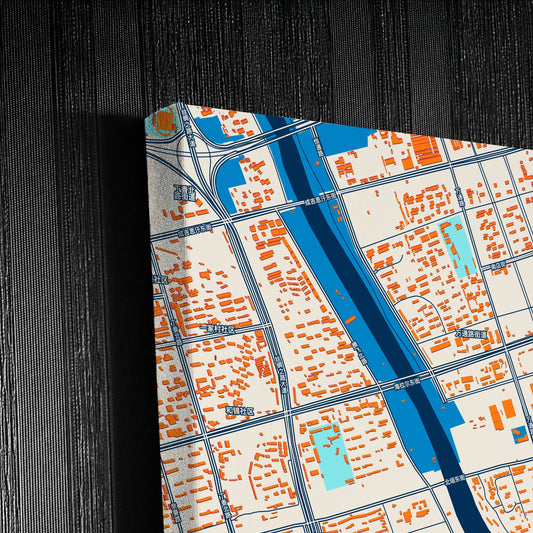 Hohhot China Colorful City Map Canvas Print Detail