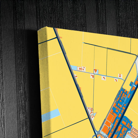 Hollandskroon Netherlands Colorful City Map Canvas Print Detail