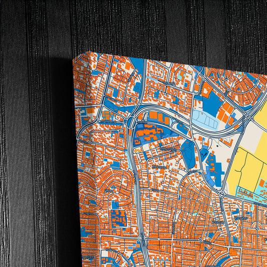 Holon Israel Colorful City Map Canvas Print Detail