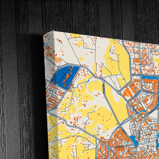 Homs Syria Colorful City Map Canvas Print Detail