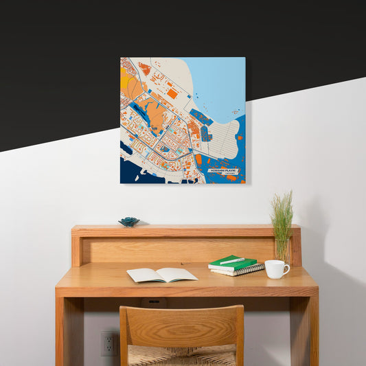 Горишні Плавні Ukraine Colorful City Map Canvas Print Scene