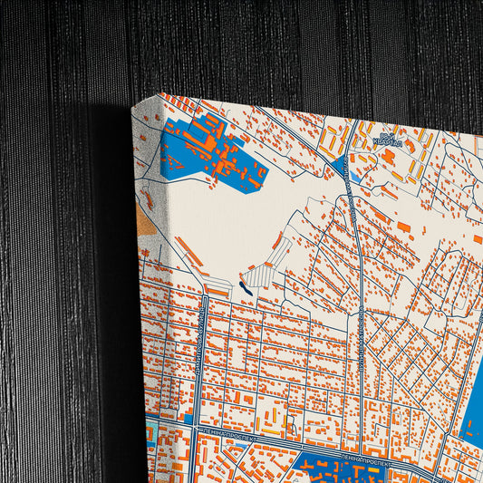 Хорлівка Ukraine Colorful City Map Canvas Print Detail